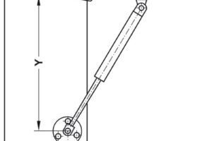 Kích thước pittong đẩy cánh tủ 120N Hafele 373.82.909