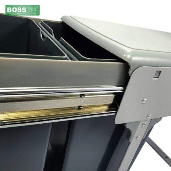 Chi tiết thùng rác đôi âm tủ gắn cánh BossEU BS1300R
