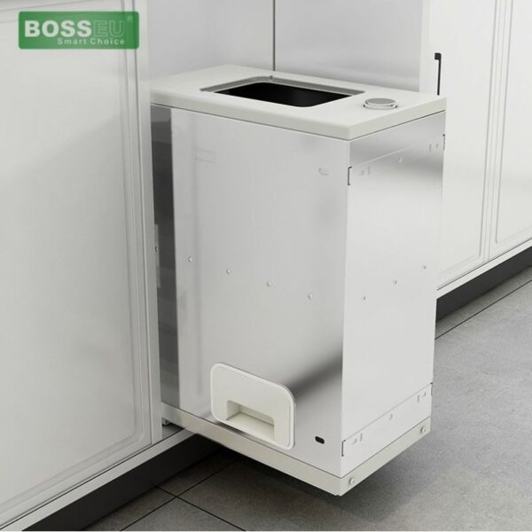 Hình ảnh thực tế thùng gạo gắn cánh ray âm cao cấp BossEU BS300GC