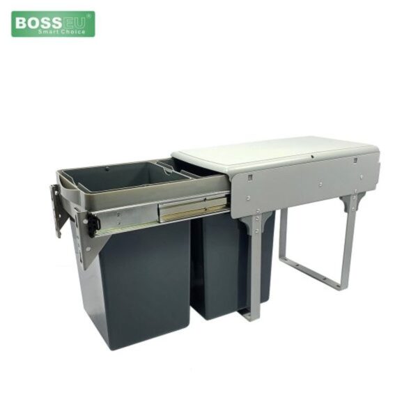 Hình ảnh thực tế thùng rác đôi âm tủ gắn cánh BossEU BS1300R
