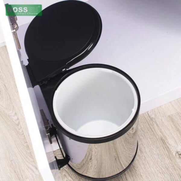 Hình ảnh thùng rác tròn gắn cánh tủ bếp BossEU BS114R