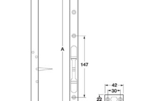 Kích thước chốt cửa âm 204mm Hafele DIY 489.71.451