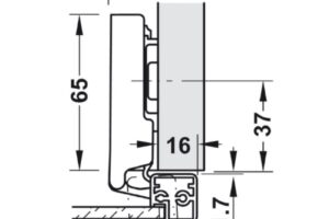 Kích thước bản Lề Metalla SM 110º Trùm Ngoài Hafele 315.26.710