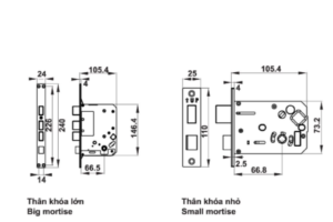 Kích thước khóa Điện Tử EL7500 Hafele 912.05.728