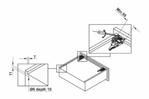 Kích thước ray âm giảm chấn EPC EVO mở 3/4 300mm Hafele 433.32.501