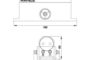 Kích thước thiết bị đóng cửa tự động 80Kg Hafele 499.30.002