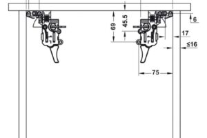 Thông số ray âm EPC Evo 350mm giảm chấn Hafele 433.32.072