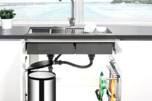 Vị trí đặt thùng rác tròn gắn cánh tủ bếp BossEU BS114R