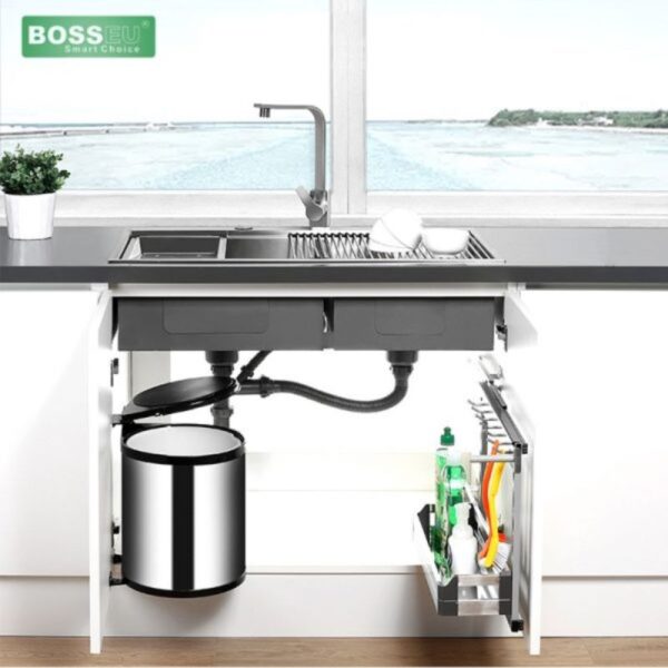 Vị trí đặt thùng rác tròn gắn cánh tủ bếp BossEU BS114R