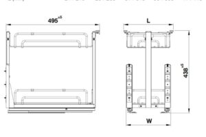 Kích thước giá gia vị Inox 304 Hafele Omero 547.10.063 300mm