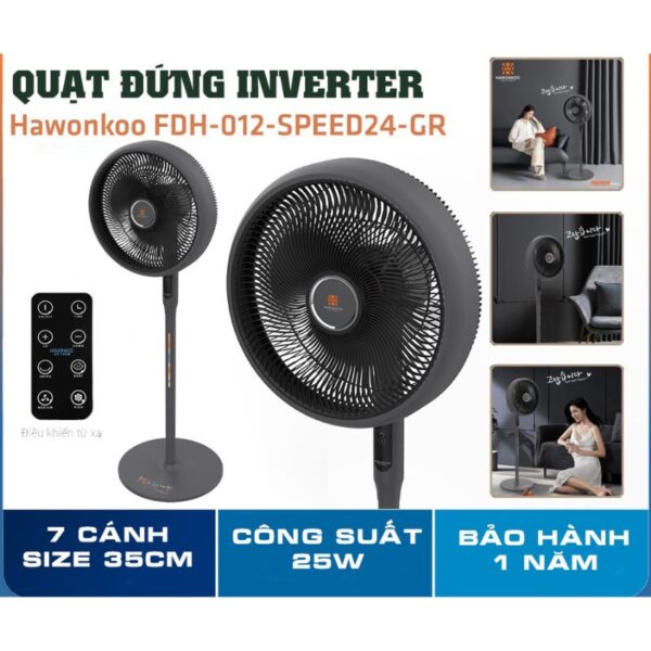 Chức năng quạt điện Hawonkoo DC FDH-012-SPEED24-GR