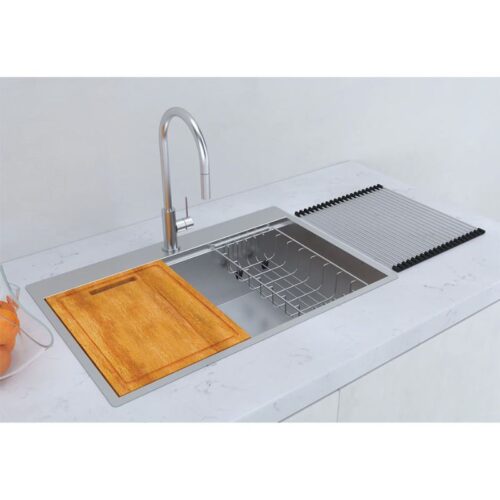 Hafele 567.20.627 Chậu Rửa Chén Inox HS24-SSN1S-7650 – Bề mặt vân nổi chống trầy – Hàng chính hãng 12 Hình ảnh chậu rửa bát Inox Hafele WS R0 HS24-SSN1S-7650 567.20.627