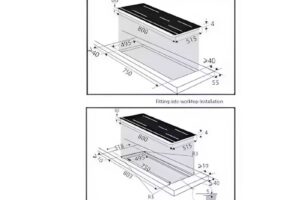 Kích thước bếp từ Brandt 4 vùng nấu BPI384BH lắp âm