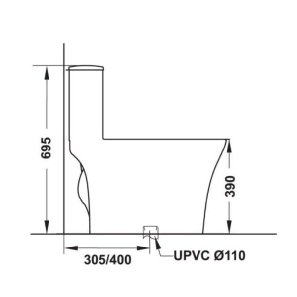 Kích thước bồn cầu 1 khối Sapporo Hafele 588.79.406