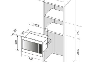 Kích thước lò vi sóng mini 26L Brandt BMS7120X