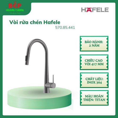 Vòi Rửa Chén Bát Inox Hafele 570.85.441 HT24-SH1P417 màu Titan, Đầu vòi kéo dài 2 chế độ