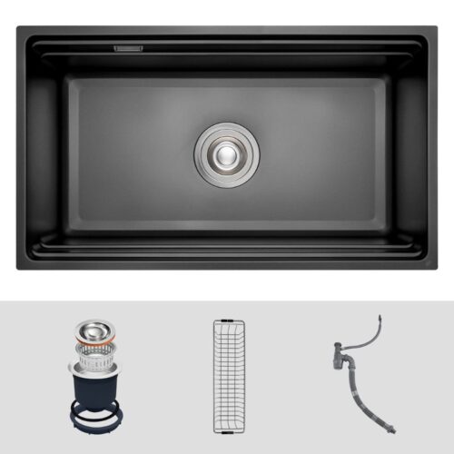 Chậu rửa bát Kluger K600 SERIES KWU8161FB – S76 Basic, Bề mặt LINEN dập nổi, Bảo hành 10 năm 11 Ảnh chậu rửa bát 1 hố Kluger KWU8161FB-S76