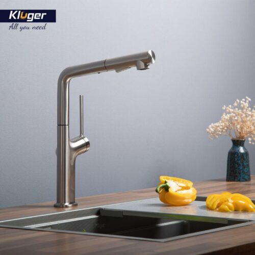 Vòi rửa bát dây rút nóng/lạnh Kluger AMBER Series KLF0001S Xoay 360 độ 15 Ảnh Kluger KLF0001S có dây rút