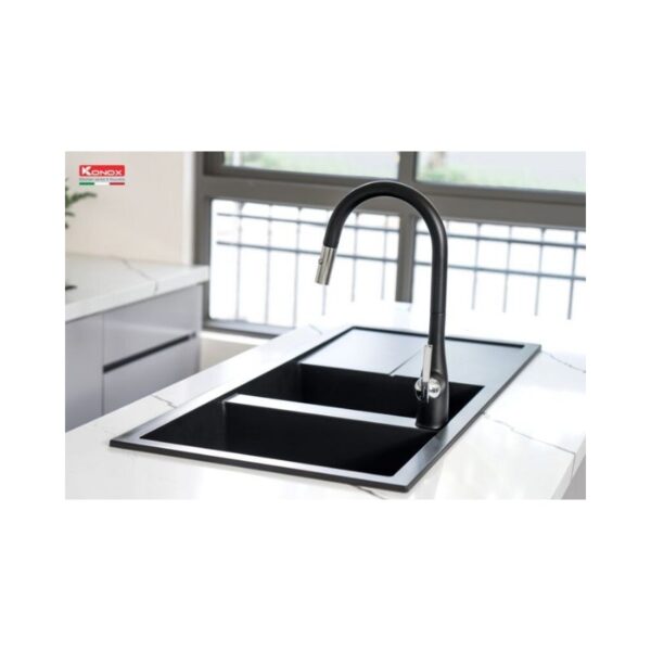 Ảnh thực tế chậu rửa bát Konox Granite Livello Smart 1160 Black