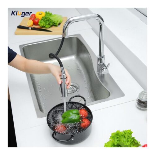 Vòi rửa bát dây rút thế hệ mới Kluger LEO Series KLF0011C Xoay 360 độ, điều chỉnh nóng/lạnh 14 Hình ảnh thực tế Kluger KLF0011C có dây rút