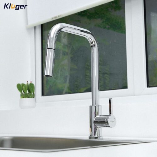 Vòi rửa bát dây rút thế hệ mới Kluger LEO Series KLF0011C Xoay 360 độ, điều chỉnh nóng/lạnh 12 Ảnh vòi rửa bát nóng lạnh Kluger KLF0011C có dây rút