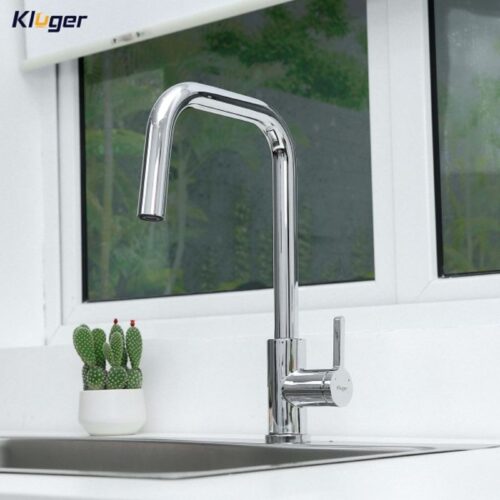 Vòi rửa bát dây rút thế hệ mới Kluger LEO Series KLF0015C, Xoay 360 độ, điều chỉnh nóng/lạnh 12 Ảnh vòi rửa bát nóng lạnh Kluger KLF0015C có dây rút
