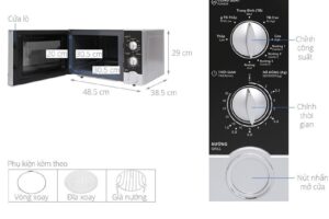 Chi tiết lò vi sóng mini 23L Sharp R-G302VN-S