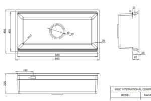 Kích thước chậu rửa bát 1 hố Kluger KWU8161FS-S86