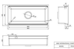 Kích thước chậu rửa bát 1 hố Kluger KWU8161FS-S86 Plus