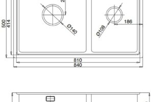 Kích thước chậu rửa bát 2 hố Kluger KW8211S-S84