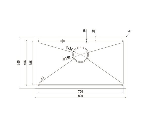 Kích thước chậu rửa bát Konox Workstation KN8046SU Basic