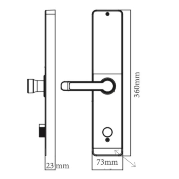 Kích thước khóa thông minh Avolock AV-67-B