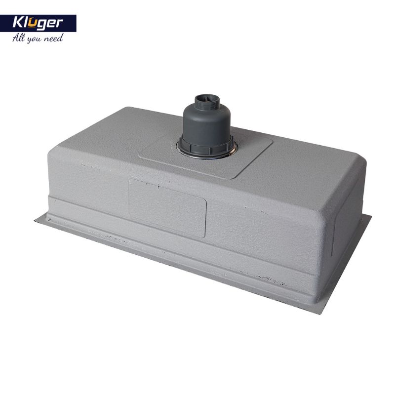 Chậu rửa bát Kluger K600 SERIES KWU8161FB – S76 Basic, Bề mặt LINEN dập nổi, Bảo hành 10 năm 6 Mặt sau chậu rửa bát 1 hố Kluger KWU8161FB-S76