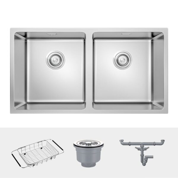 Phụ kiện chậu rửa bát inox 2 hố Konox Cube 7544DU