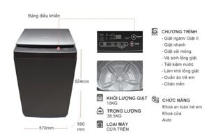 Thông số máy giặt Sharp 10kg ES-Y100HV-S cửa trên