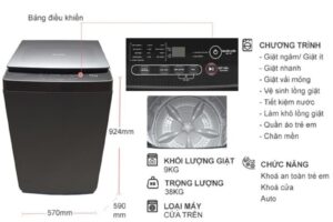 Thông số máy giặt Sharp 9kg ES-Y90HV-S cửa trên