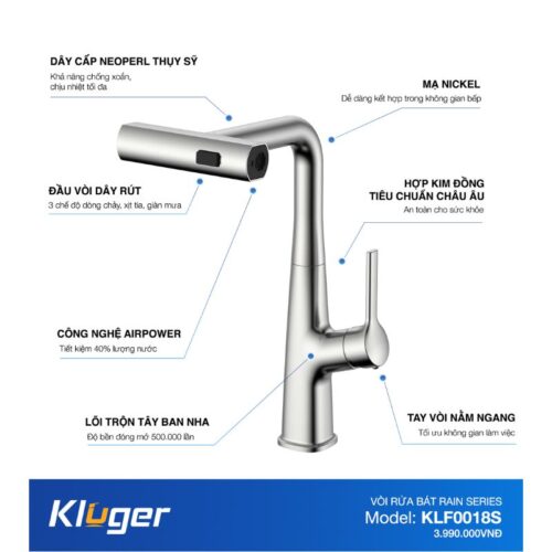Thông số Kluger KLF0018S có dây rút