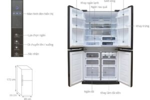 Thông số tủ lạnh 4 cánh 556 lít Sharp SJ-FX630V-ST