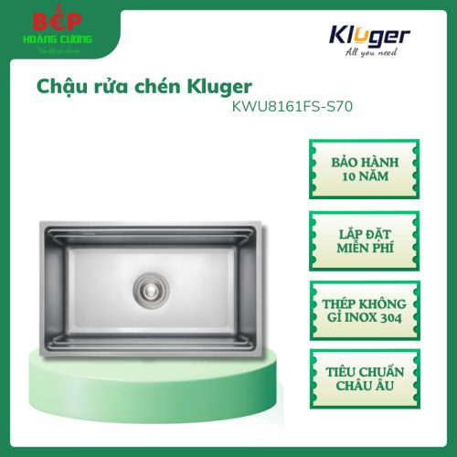 Chậu rửa bát Kluger K600 SERIES KWU8161FS – S70, Bề mặt LINEN dập nổi, Bảo hành 10 năm