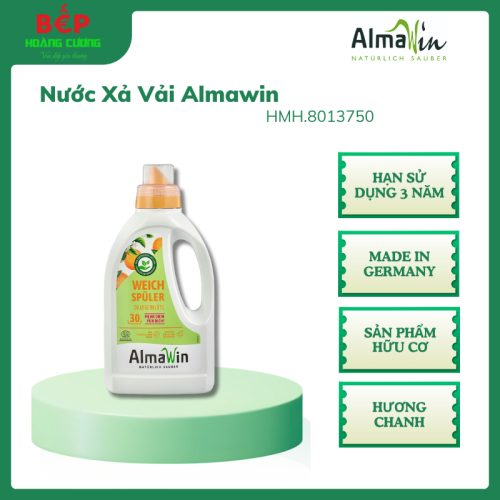 Almawin Nước Xả Vải Hữu Cơ Cam 750ml – Thơm Lâu, Mềm Mại, An Toàn Cho Da Nhạy Cảm