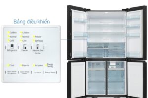Bảng điều khiển tủ lạnh 4 cánh Inverter 569 lít Hitachi WB640PGV1 GCK