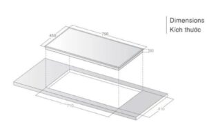 Kích thước bếp từ đôi Lorca LCI 809 Pro lắp âm