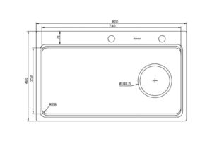 Kích thước chậu rửa bát inox 1 hố Konox Workstation Sink KN8048TS Dekor