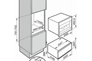 Kích thước lắp đặt máy pha cafe âm tủ Miele CVA 7845