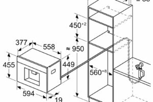 Kích thước lắp đặt máy pha cafe Bosch CTL9181D0 Series 8 âm tủ