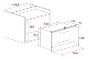 Kích thước lò vi sóng kết hợp nướng Teka MAESTRO ML 8220 BIS L BK 112030001
