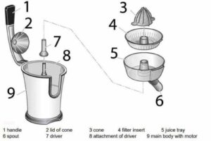 Kích thước máy vắt cam Caso CP300