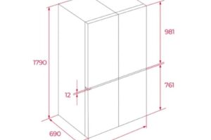 Kích thước tủ lạnh 4 cánh side by side 487 lít Teka MAESTRO RMF 74830 DSS 113430041