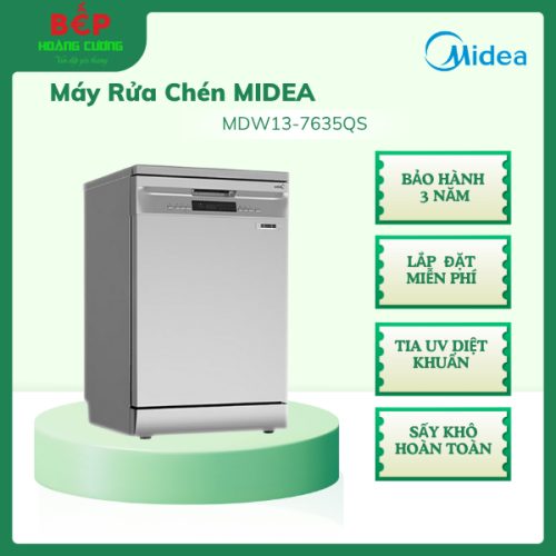 Máy Rửa Chén MIDEA MDW13-7635QS, Lắp Đặt Miễn Phí, Bảo hành 36 tháng tại nhà