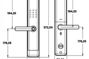 Kích thước khóa điện tử Hyundai HY-SL007 Amber Gold